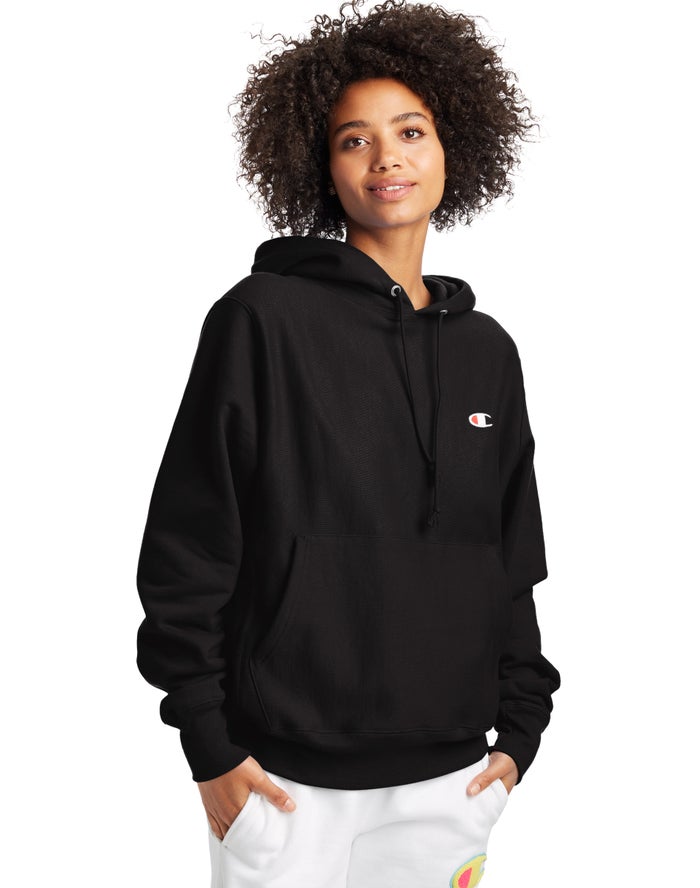 Champion Hoodie Dames - Zwart - Reverse Weave Boyfriend ( 829164-BSH )